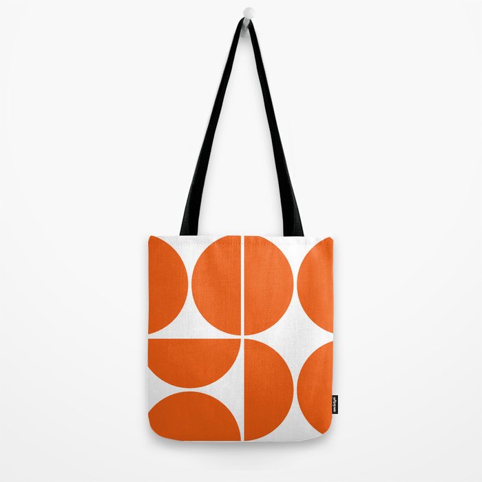Mid Century Modern Orange Square Tote Bag Gallery Image 2