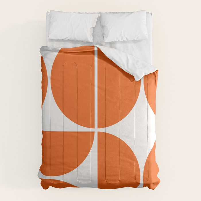 Mid Century Modern Orange Square Comforter Gallery Image 6