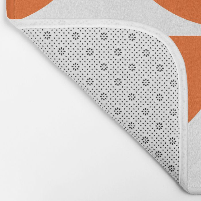 Mid Century Modern Orange Square Bath Mat Gallery Image 2