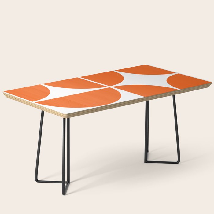 Mid Century Modern Orange Square Coffee Table Gallery Image 1