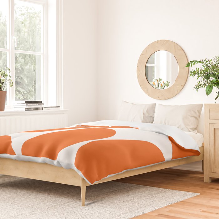 Mid Century Modern Orange Square Duvet Cover Gallery Image 2