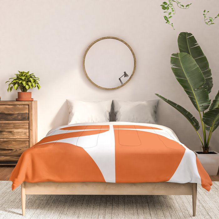 Mid Century Modern Orange Square Comforter Gallery Image 3