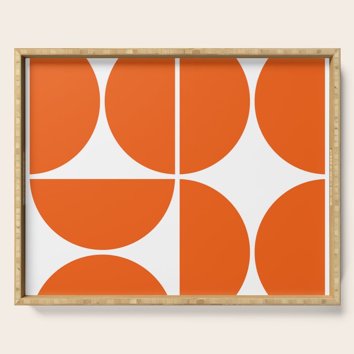 Mid Century Modern Orange Square Serving Tray Gallery Image 1