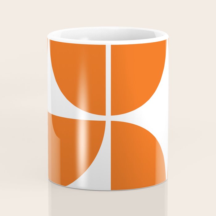 Mid Century Modern Orange Square Coffee Mug Gallery Image 4