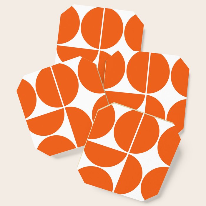 Mid Century Modern Orange Square Coaster Gallery Image 1