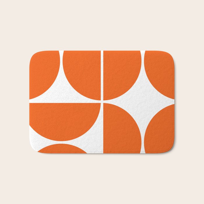 Mid Century Modern Orange Square Bath Mat Gallery Image 1