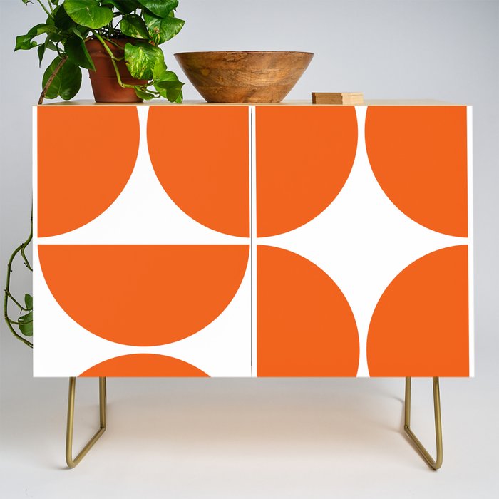 Mid Century Modern Orange Square Credenza Gallery Image 1
