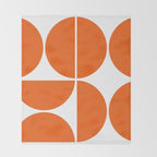 Mid Century Modern Orange Square Throw Blanket Gallery Image 2