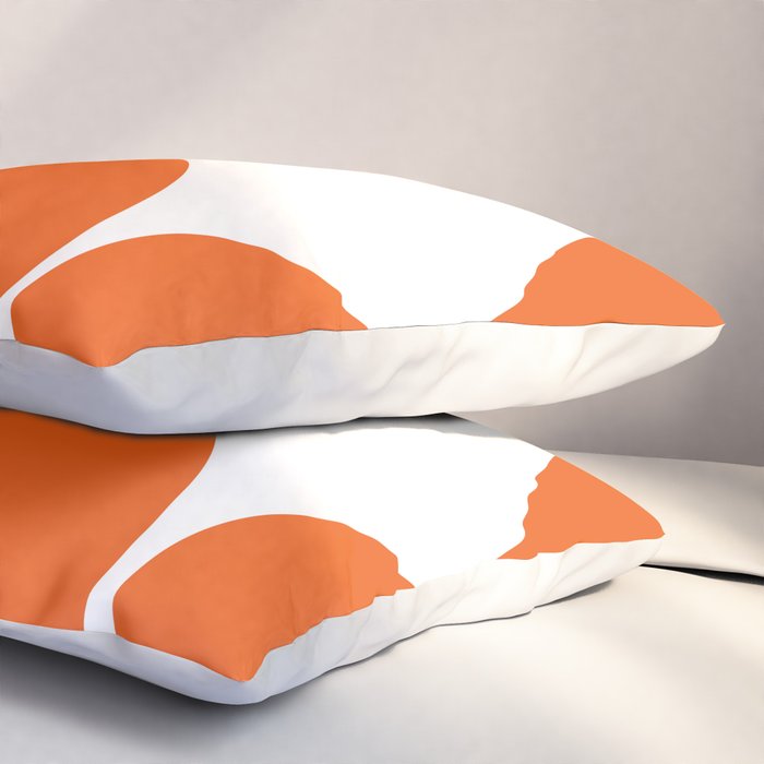 Mid Century Modern Orange Square Pillow Sham Gallery Image 3