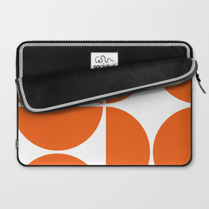 Mid Century Modern Orange Square Laptop Sleeve Gallery Image 2