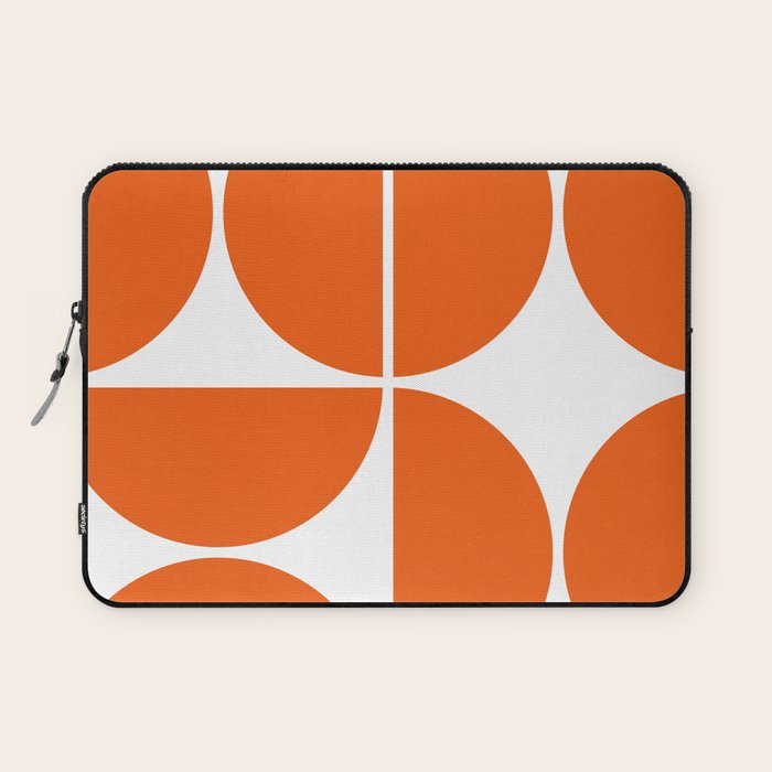 Mid Century Modern Orange Square Laptop Sleeve Gallery Image 1