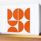 Mid Century Modern Orange Square Wall Mural Gallery Image 2