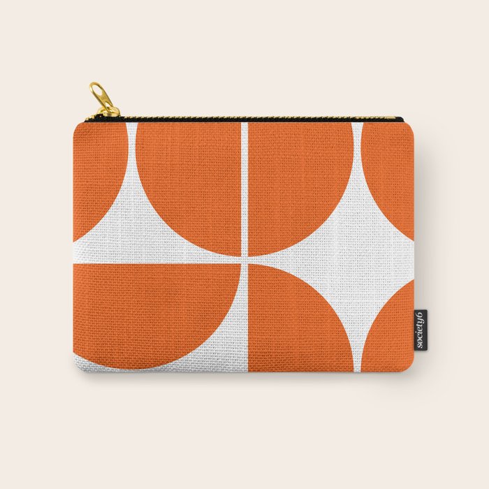 Mid Century Modern Orange Square Carry All Pouch Gallery Image 1