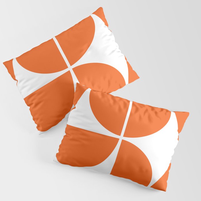 Mid Century Modern Orange Square Pillow Sham Gallery Image 1