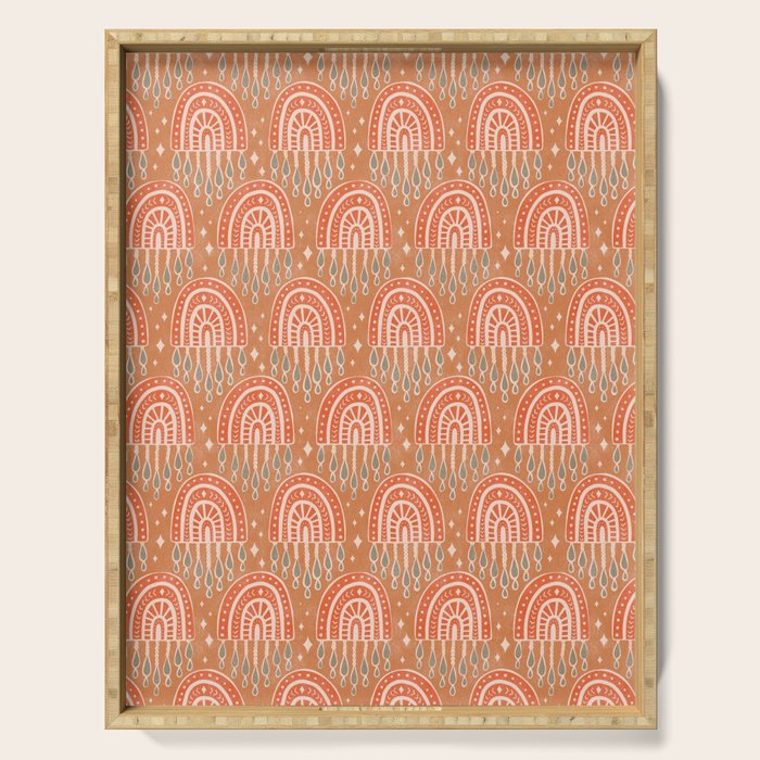 Little Rainbows - terracotta and caramel  Serving Tray Gallery Image 1