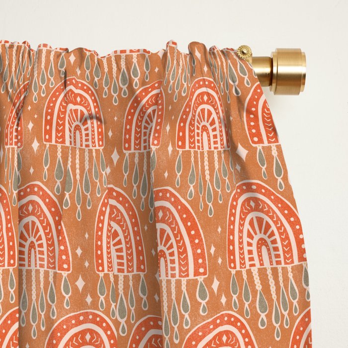Little Rainbows - terracotta and caramel  Window Curtain Gallery Image 2