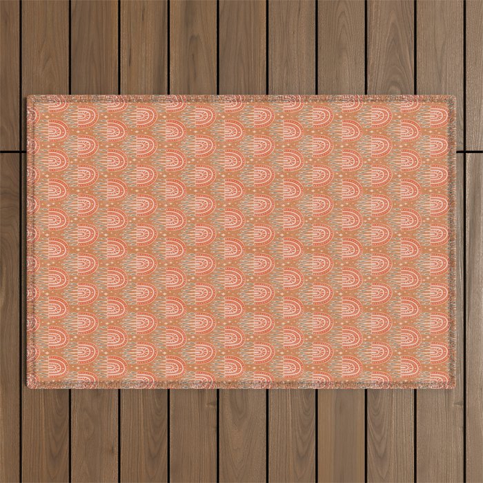 Little Rainbows - terracotta and caramel  Outdoor Rug Gallery Image 1