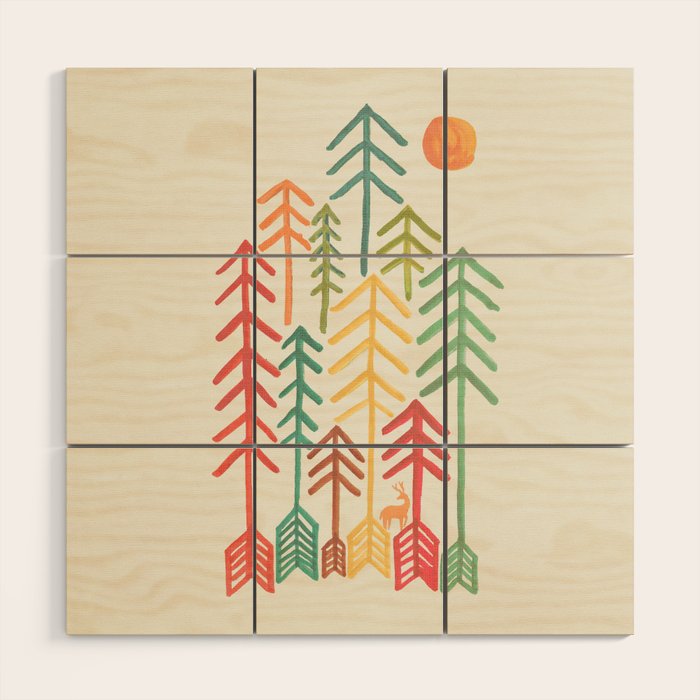 Arrow forest Wood Wall Art Gallery Image 1