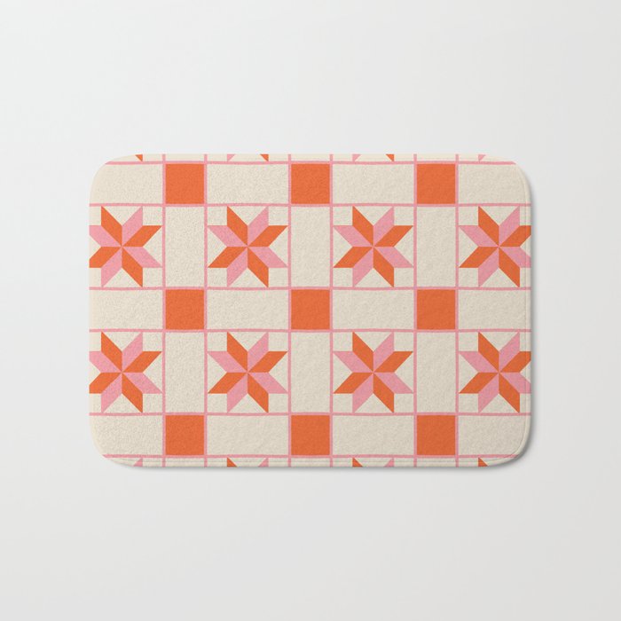 Vibrant Star Quilt Pattern Bath Mat Gallery Image 1