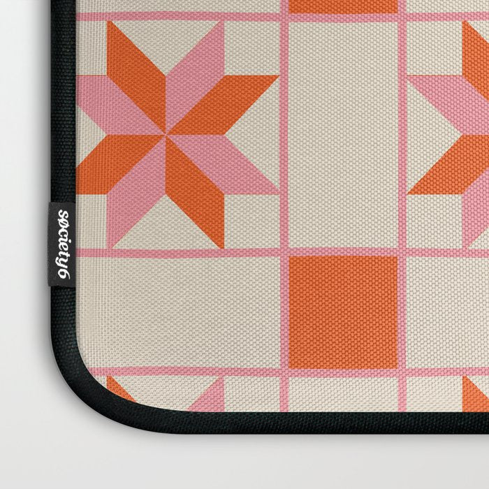 Vibrant Star Quilt Pattern Laptop Sleeve Gallery Image 3