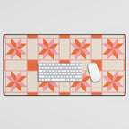 Vibrant Star Quilt Pattern Desk Mat Gallery Image 1