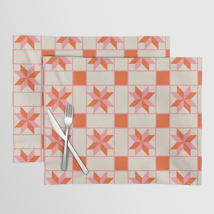 Vibrant Star Quilt Pattern Placemat Gallery Image 1