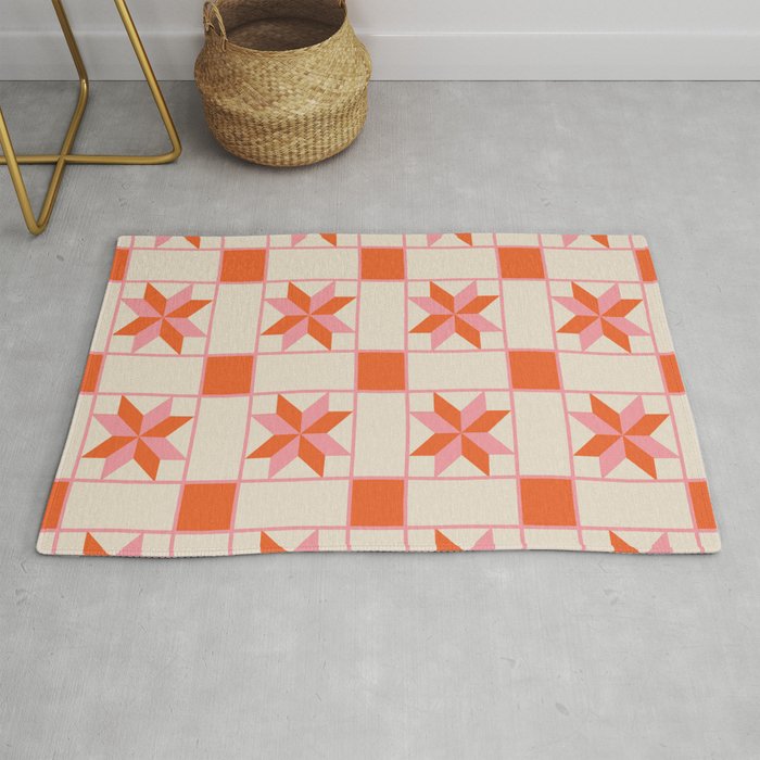 Vibrant Star Quilt Pattern Rug Gallery Image 1