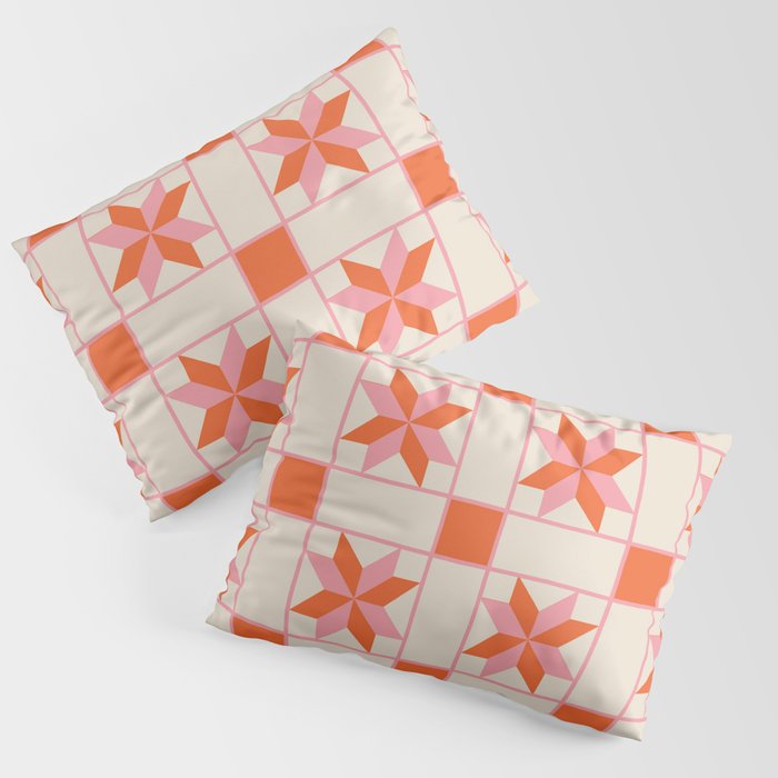 Vibrant Star Quilt Pattern Pillow Sham Gallery Image 1