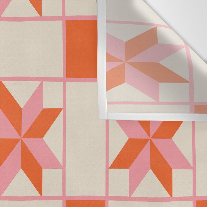 Vibrant Star Quilt Pattern Wall Tapestry Gallery Image 3