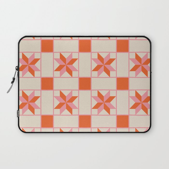 Vibrant Star Quilt Pattern Laptop Sleeve Gallery Image 1