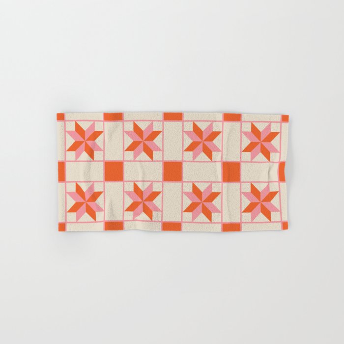 Vibrant Star Quilt Pattern Bath Towel Gallery Image 1