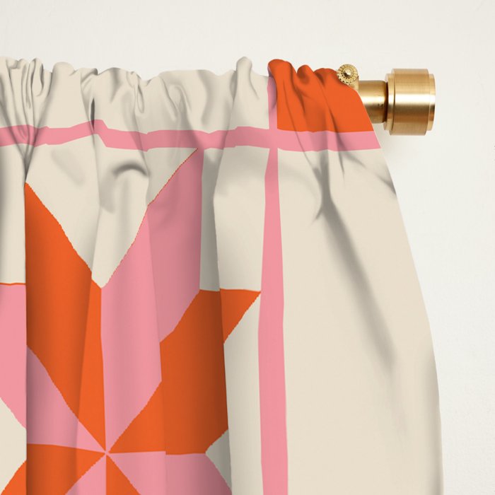 Vibrant Star Quilt Pattern Window Curtain Gallery Image 2