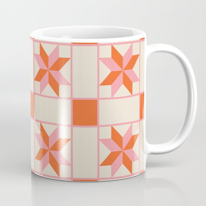 Vibrant Star Quilt Pattern Coffee Mug Gallery Image 1
