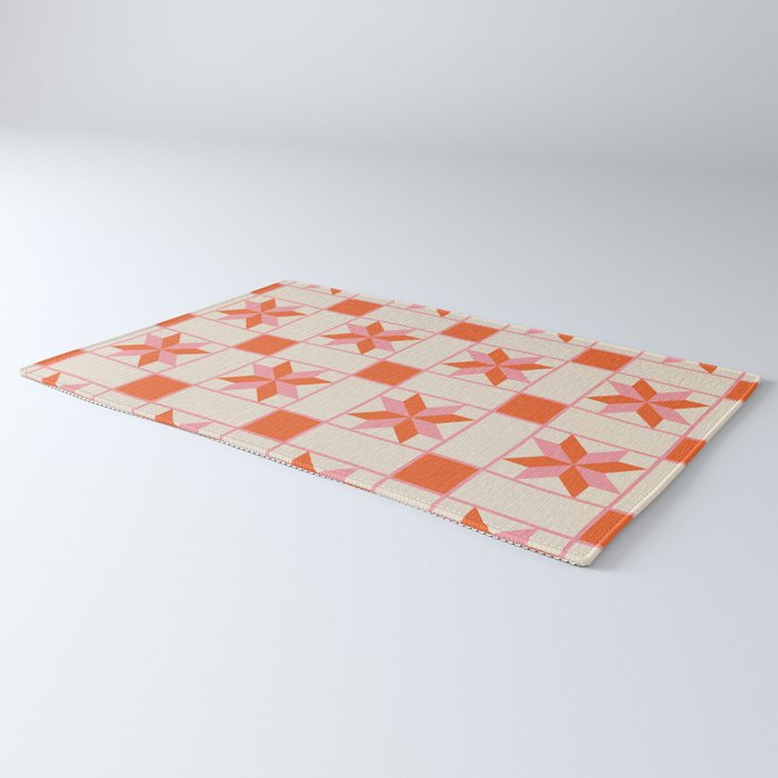 Vibrant Star Quilt Pattern Rug Gallery Image 3