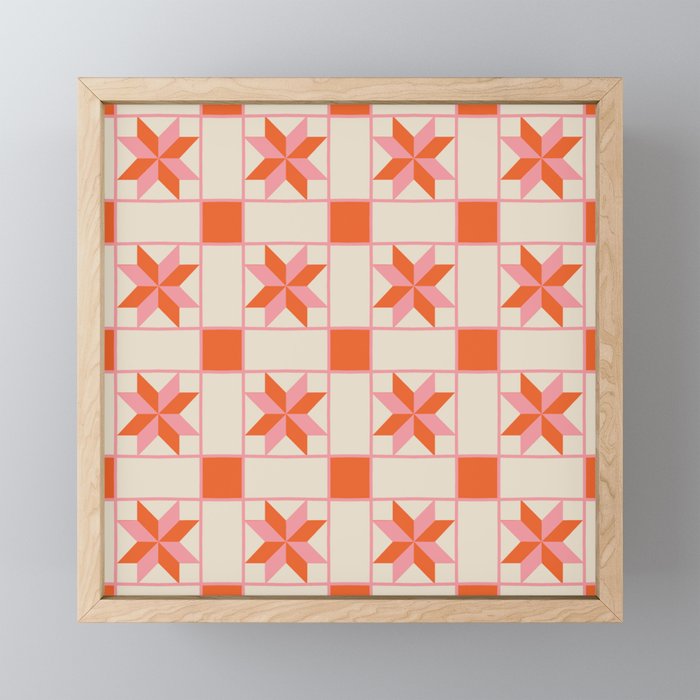 Vibrant Star Quilt Pattern Mini Art Print Gallery Image 1