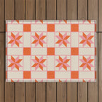 Vibrant Star Quilt Pattern Outdoor Rug Gallery Image 1