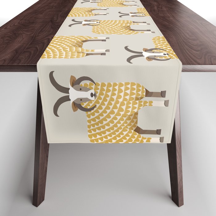 Whimsical Jacob Sheep Table Runner Gallery Image 1