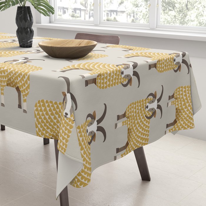 Whimsical Jacob Sheep Tablecloth Gallery Image 3