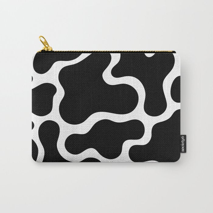 Abstract black and white organic shape pattern Carry All Pouch Gallery Image 1