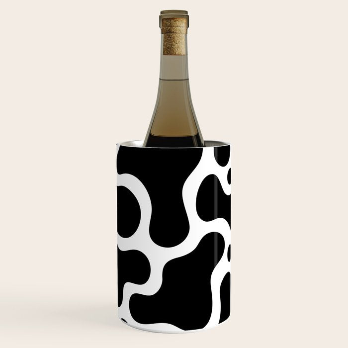 Abstract black and white organic shape pattern Wine Chiller Gallery Image 3