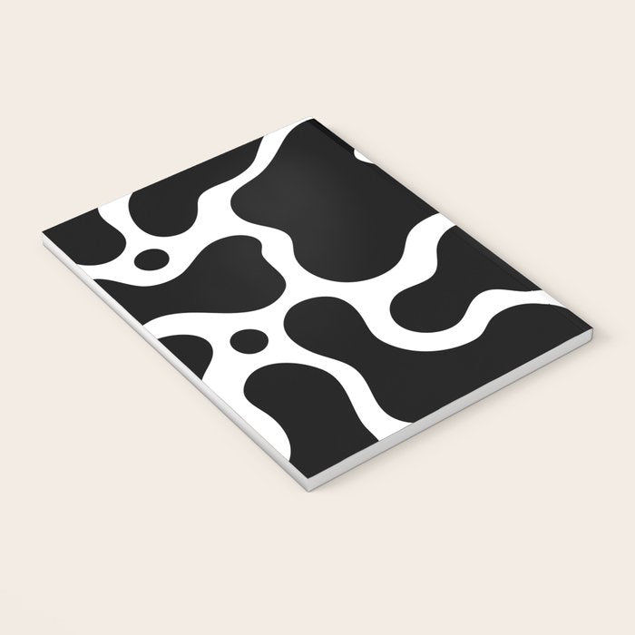 Abstract black and white organic shape pattern Notebook Gallery Image 3