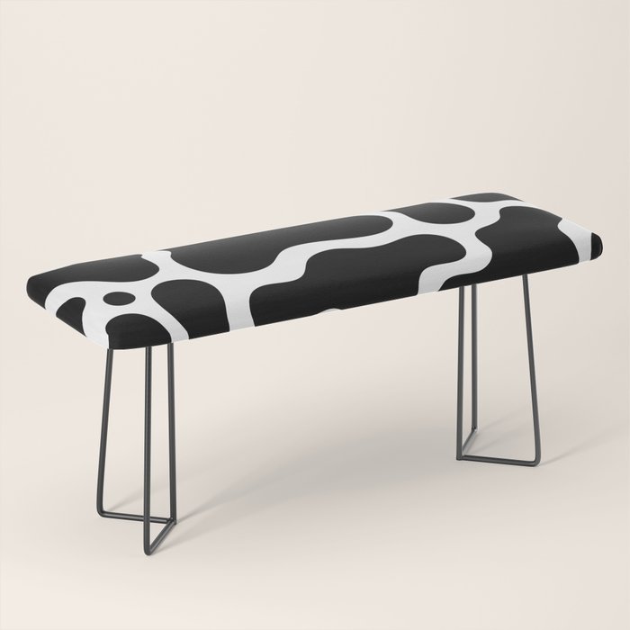 Abstract black and white organic shape pattern Bench Gallery Image 1