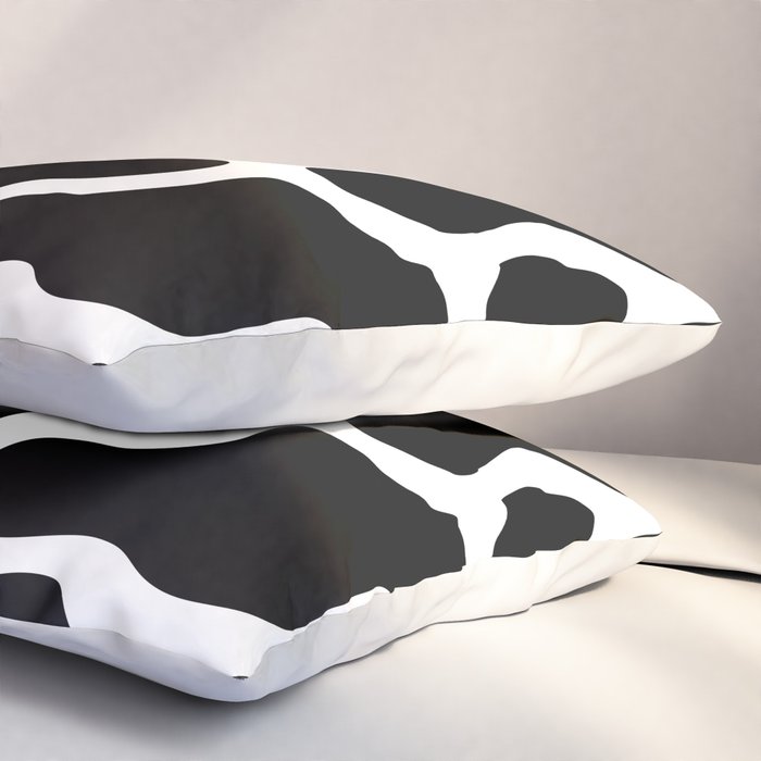 Abstract black and white organic shape pattern Pillow Sham Gallery Image 3