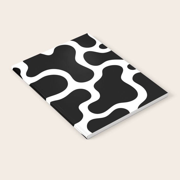 Abstract black and white organic shape pattern Notebook Gallery Image 2