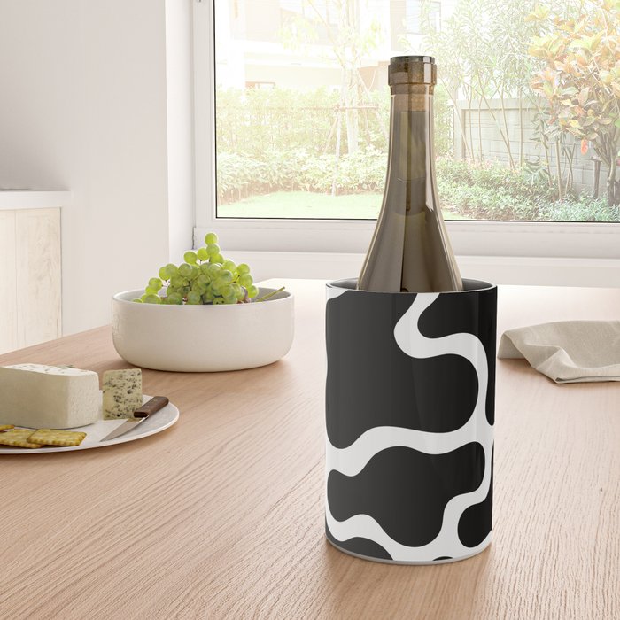 Abstract black and white organic shape pattern Wine Chiller Gallery Image 4