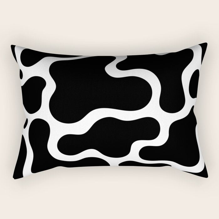 Abstract black and white organic shape pattern Rectangular Pillow Gallery Image 2
