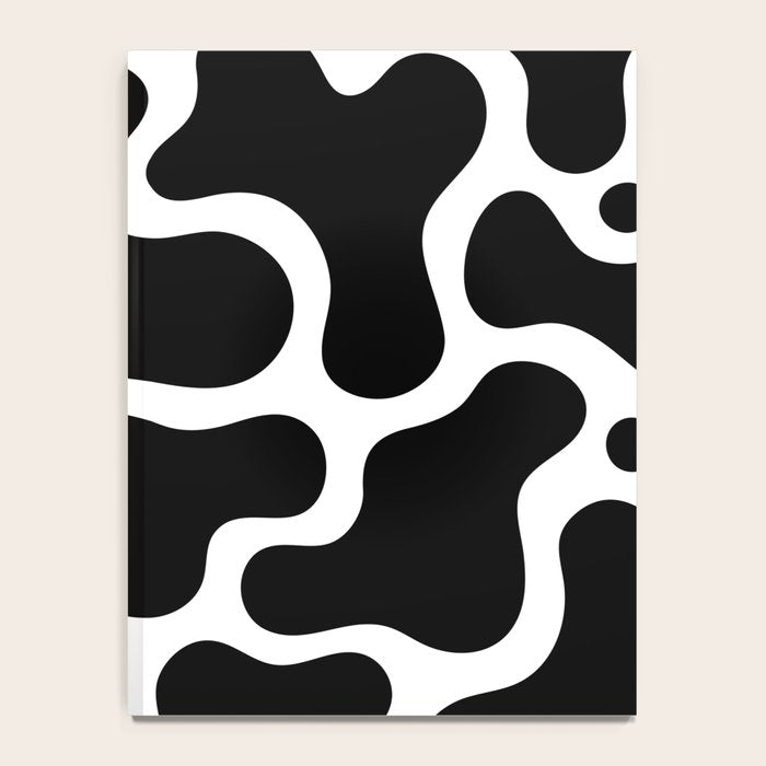 Abstract black and white organic shape pattern Notebook Gallery Image 4