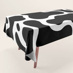 Abstract black and white organic shape pattern Tablecloth Gallery Image 1