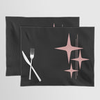 Atomic 50s Retro Star Trio in Vintage Pink and Black Placemat Gallery Image 1