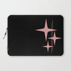 Atomic 50s Retro Star Trio in Vintage Pink and Black Laptop Sleeve Gallery Image 1